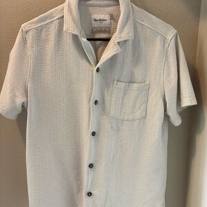 Men’s Goodfellow Button-Down Collared T-Shirt White Small